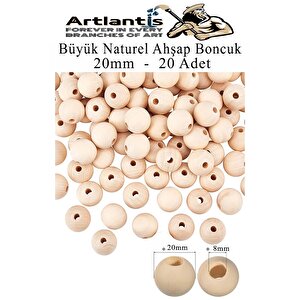 Naturel Ahşap Boncuk 20mm 20 Li 1 Paket Ham Boyanabilir Ahşap Yuvarlak Doğal Boncuklar Takı Tasarım Ektinlik Kreş Okul