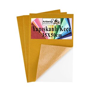 Turuncu Yapışkanlı Keçe 35x50 Cm 3 Adet 2.0 Mm Kendinden Yapışkanlı Renkli Hobi Keçesi Elişi Keçe Kumaşı Anasınıfı