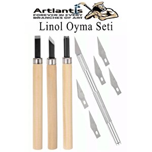 Linol Baskı Seti 1 Paket 35x50 Cm Linolyum Tabaka Gri Linol Oyma Seti 3 Bıçaklı Kretuar Rulo Fırça Mürekkep Linol Baskı