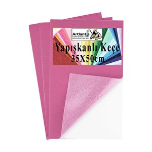 Açık Pembe Yapışkanlı Keçe 50x70 Cm 3 Adet 2.0 Mm Kendinden Yapışkanlı Renkli Hobi Keçesi Elişi Keçe Kumaşı Anasınıfı