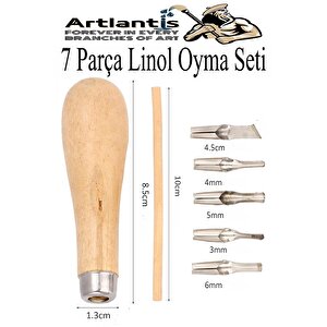 Linol Baskı Seti 1 Paket A4 20x30 Linolyum Tabaka Gri Linol Merdane Oyma Seti 5 Bıçaklı Rulo Fırça Mürekkep Linol Baskı