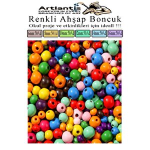 Renkli Ahşap Boncuk 300 Lü 1 Paket Renkli Ahşap Boyalı Yuvarlak Doğal Boncuklar Saç Takı Tasarım Etkinlik Kreş