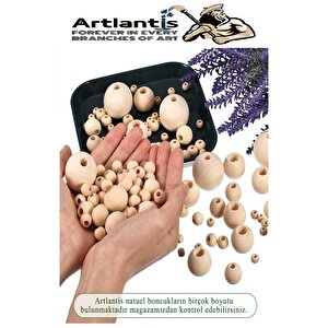 Naturel Ahşap Boncuk 26mm 20 Li 1 Paket Ham Boyanabilir Ahşap Yuvarlak Doğal Boncuklar Takı Tasarım Ektinlik Kreş Okul