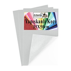 Beyaz Yapışkanlı Keçe 35x50 Cm 3 Adet 2.0 Mm Kendinden Yapışkanlı Renkli Hobi Keçesi Elişi Keçe Kumaşı Anasınıfı