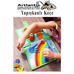 Açık Yeşil Yapışkanlı Keçe 35x50 Cm 3 Adet 2.0 Mm Kendinden Yapışkanlı Renkli Hobi Keçesi Elişi Keçe Kumaşı Anasınıfı