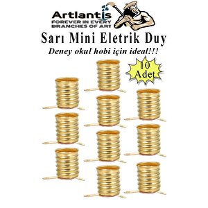 Altı Sarı Mini Duy 10 Adet Deney Duyu Proje İçin Küçük Ampul Yuvası Minyonet Duy Okul Sınıf Elektrik Devre Deney Duyusu