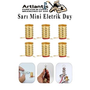 Altı Sarı Mini Duy 10 Adet Deney Duyu Proje İçin Küçük Ampul Yuvası Minyonet Duy Okul Sınıf Elektrik Devre Deney Duyusu