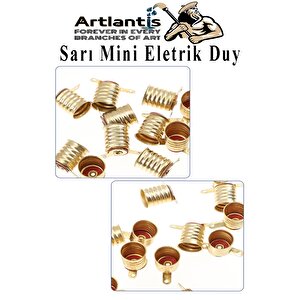 Altı Sarı Mini Duy 10 Adet Deney Duyu Proje İçin Küçük Ampul Yuvası Minyonet Duy Okul Sınıf Elektrik Devre Deney Duyusu