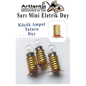 Altı Sarı Mini Duy 10 Adet Deney Duyu Proje İçin Küçük Ampul Yuvası Minyonet Duy Okul Sınıf Elektrik Devre Deney Duyusu