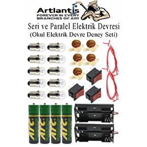 Seri Ve Paralel Basit Elektrik Devresi 1 Paket Deney Seti Sarı Mini Duy 5 Adet Mini Ampul 10 Adet Anahtar İş Eğitimi Set