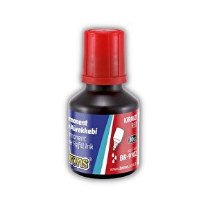 Markör Permanent Kalem Mürekkebi Kırmızı 30 Ml 1 Adet Brons Koli Çuval Kalemi Mürekkebi 1 Adet