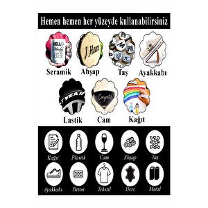 Beyaz Keçeli Markör Kalem 3 Adet Yağlı Bazlı Kalıcı Marker Kalem Hızlı Kuruma Cam Metal Lastik Seramik Ahşap Taş Plastik
