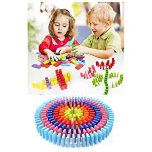 Domino Oyunu Eğitici 200 Parça 1 Paket 200 Lü Ahşap Renkli Domino Taşı Akıl Zeka Mantık Ve Strateji Oyunu Okul Öncesi