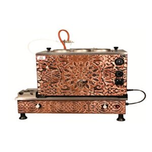 Turbo Full Otomatik Elektrikli Doğalgazlı Çay Kazanı 3 Demlikli 30 Litre Bakır