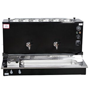 Pro Plus Otomatik Çay Kazanı, 6 Demlikli, 60 Litre, Siyah, Elektrik+ Tüp