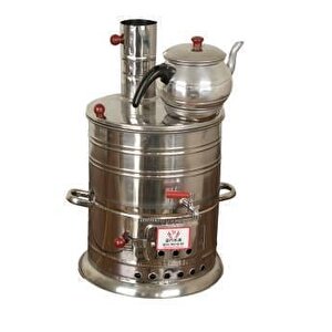 Odunlu 2demlikli  20litre Paslanmaz Semaver