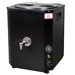 Yeni Nesil Çay Makinası 2 Demlikli 25 Litre Siyah