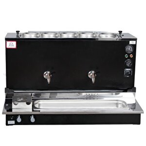 Pro Plus Otomatik Çay Kazanı, 5 Demlikli, 50 Litre, Siyah, Elektrik+doğalgaz