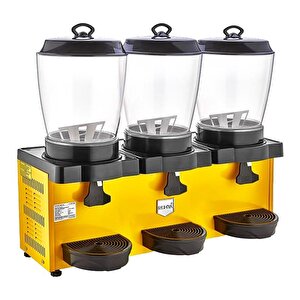 Royal Mini Üçlü Şerbet Ve Ayran Soğutucu 11+11+11 L, Sarı
