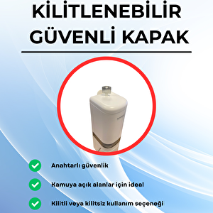 Mulpex 480 Ml Beyaz Duvara Monte Sıvı Sabun Dispenseri | Premium Kalite Abs Gövde, Anahtarlı, Şık Ve Güvenli