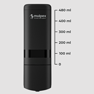 Mulpex 480 Ml Siyah Duvara Monte Sıvı Sabun Dispenseri | Premium Kalite Abs Gövde, Anahtarlı, Şık Ve Güvenli