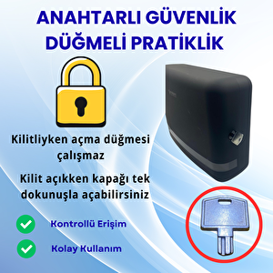 Siyah Duvara Monte Z Katlamalı Kağıt Havlu Dispenseri | Premium Abs Gövde, Anahtarlı Kilit, Vidalı & Yapışkan Montaj