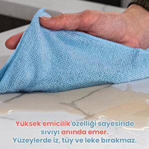 Mulpex Mikrofiber Temizlik Bezi 50 Adet - 40x40 Cm, 375 Gsm, Parlak Dokulu, 60 Gr ±2, Yüksek Emici, İz Bırakmaz