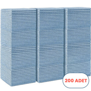 Mikrofiber Temizlik Bezi 200 Adet - 40x40 Cm, 375 Gsm, Parlak Dokulu, 60 Gr ±2, Yüksek Emici, İz Bırakmaz