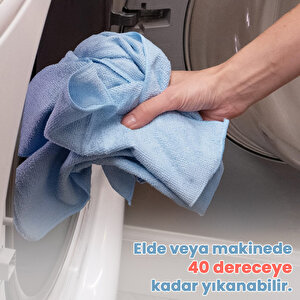Mikrofiber Temizlik Bezi 10 Adet - 40x40 Cm, 375 Gsm, Parlak Dokulu, 60 Gr ±2, Yüksek Emici, İz Bırakmaz