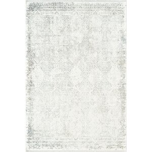 Zenith Zn027w Krem Modern Klasik Desen Parlak Yumuşak Kadife İnce Kaymaz Tabanlı Halı 100x200 cm