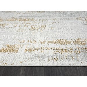 Zenith Zn011a Gri Halı Gold Detaylı Modern Yumuşak Kadife Ince Antialerjik Salon Koridor Halısı