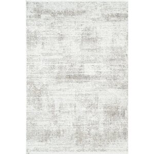 Zenith Zn025g Gri Modern Desen Parlak Yumuşak Kadife Kaymaz Pamuk Tabanlı Salon Halısı 100x200 cm