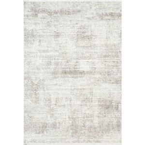 Zenith Zn025g Gri Modern Desen Parlak Yumuşak Kadife Kaymaz Pamuk Tabanlı Salon Halısı 80x150 cm