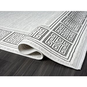 Zenith Zn001a Gri Halı Antrasit Kenar Çerçeveli Modern Parlak Yumuşak Kadife Ince Antialerjik Salon