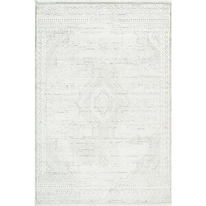 Zenith Zn028w Krem Modern Klasik Desen Parlak Yumuşak Kadife İnce Kaymaz Tabanlı Halı 200x290 cm