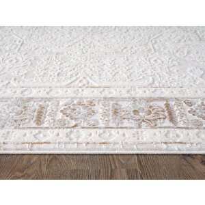 Truva Tv034s Krem Halı Vizon Bej Detaylı Modern Klasik Akrilik Yumuşak Salon Oturma Odası Halısı