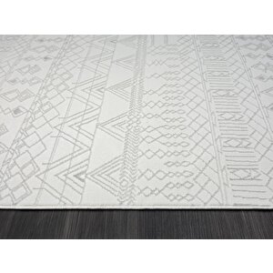 Zenith Zn010a Gri Halı Etnik Desenli Modern Parlak Yumuşak Kadife Ince Antialerjik Salon Koridor