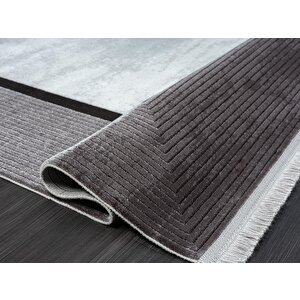 Trend 4101 Gri Oval Akrilik Pamuk Yumuşak Modern Mutfak Yatak Odası Salon Oturma Odası Halısı