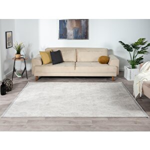 Kaftan Kf005g Bej Halı Kabartma Desenli Akrilik Halı Tozuaz Salon Halısı Yatak Odası Halısı Koridor