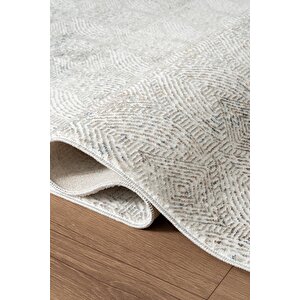 Zenith Zn026s Sarı Modern Desen Parlak Yumuşak Kadife Kaymaz Pamuk Tabanlı Salon Halısı 80x150 cm