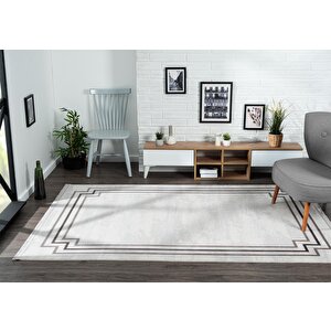 Trend 2803 Gri Akrilik Salon, Mutfak, Yatak Odası Halısı Makinede Yıkanabilir 200x290 cm