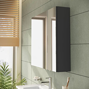 Vitra Mia Asimetrik Dolaplı Ayna, 80 Cm, Parlak Antrasit 67705