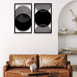 Bohem Sti̇l Modern 2 Li̇ Metal Duvar Dekoru Seti̇