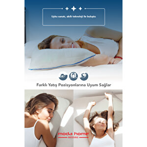 Moda Home Bedding 2 Adet  Moda Vısco Parçacıklı Yastık ,boyun Destekli Ortopedik Yastık Yıkanabilir Kılıflı 40*60cm 1200 Gr