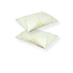 2 Adet Bambu Kumaşlı Yastık ,fermuarlı Yıkanabilir Kılıflı Antialerjik 1.kalite Boncuk Silikonlu 50x70 Cm 1000 Gr