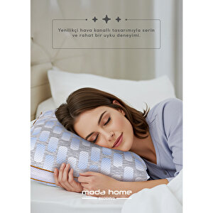 2 Adet Moda Klimalı Yastık ,pamuk Viskon Kumaşlı Çift Biyeli Yıkanabilir Kılıflı 50*70 Cm 1250 Gr