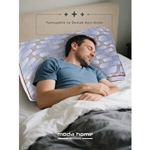 Moda Home Bedding Moda Klimalı Yastık ,pamuk Viskon Kumaşlı Çift Biyeli Yıkanabilir Kılıflı 50*70 Cm 1250 Gr