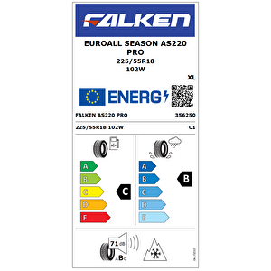 225/55 R18 Tl 102w Xl Euroall Season As220 Pro (üretim Yılı:2025)
