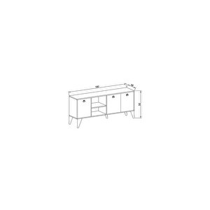 Mia Oak 180 Cm Tv Sehpası