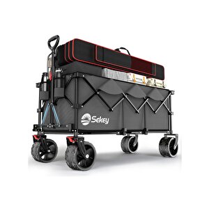 Plaj Arabası Katlanabilir 300l 200kg Taşıma Arabası Büyük El Arabası Gri